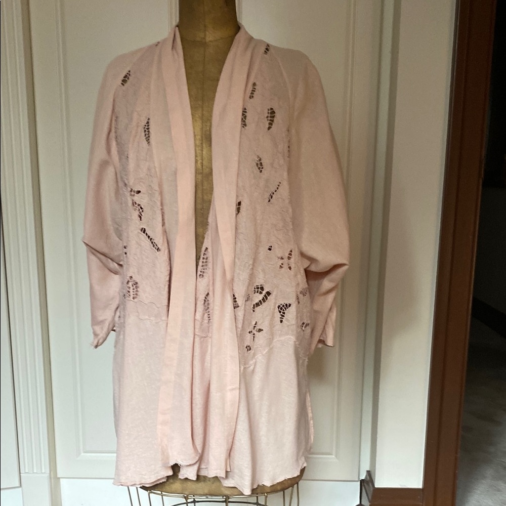 Free People Peach colour Lace Detail Top.